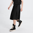 Summer Dark Drawstring Pleated Shorts