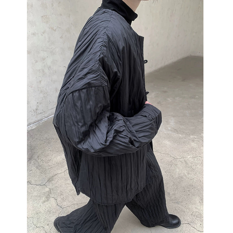 Loose Crew Neck Warm Shirt Jacket