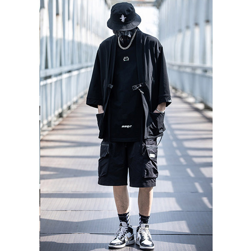 Three-quarter Sleeves Taoist Robe Techwear Cardigan