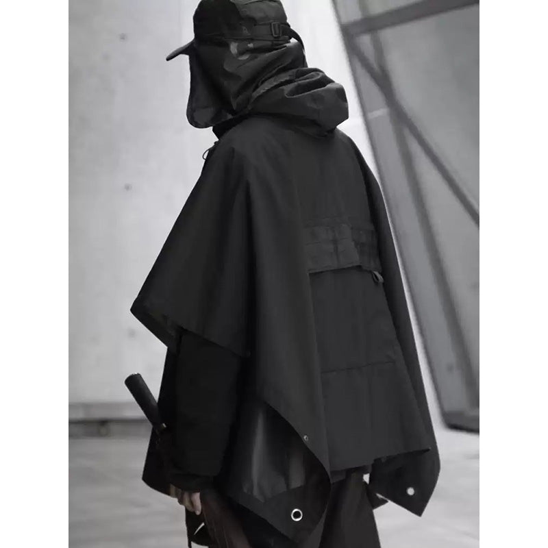 Waterproof Punk Hooded Dark Cape Techwear Jacket