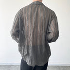 Summer Thin Wrinkled Lapel Shirt