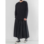 Black Casual Pleated Wide Leg Pants