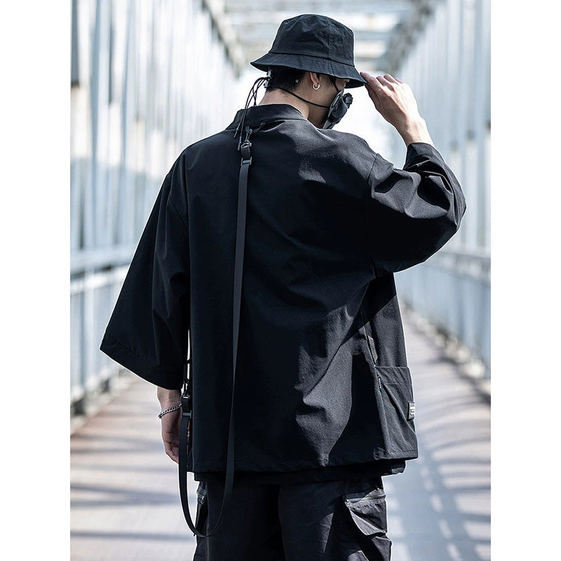 Three-quarter Sleeves Taoist Robe Techwear Cardigan