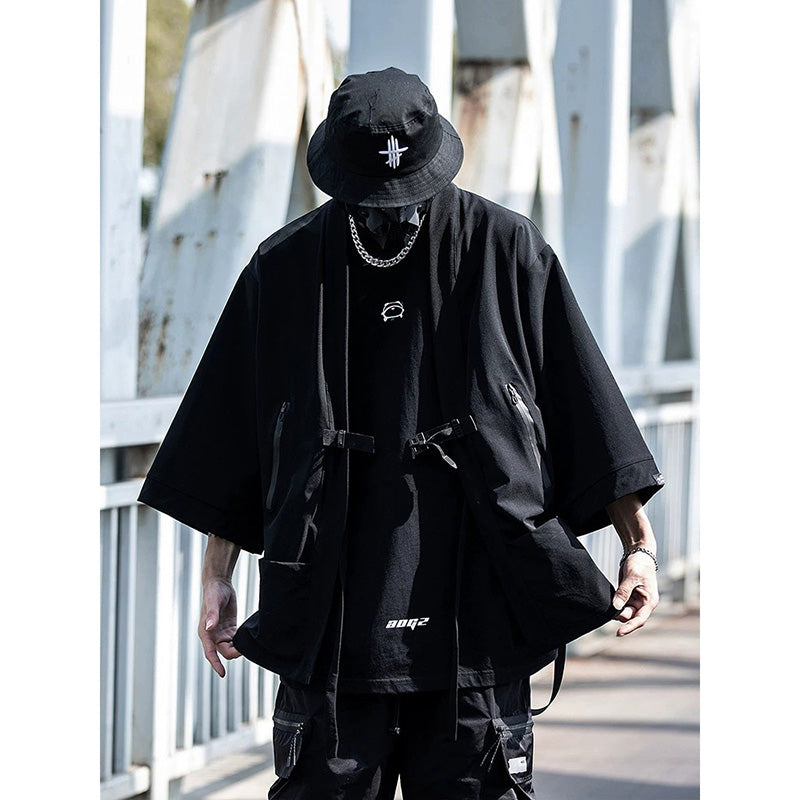Three-quarter Sleeves Taoist Robe Techwear Cardigan