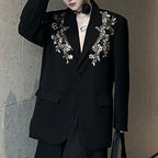 Embroidered Sequined Casual Blazer