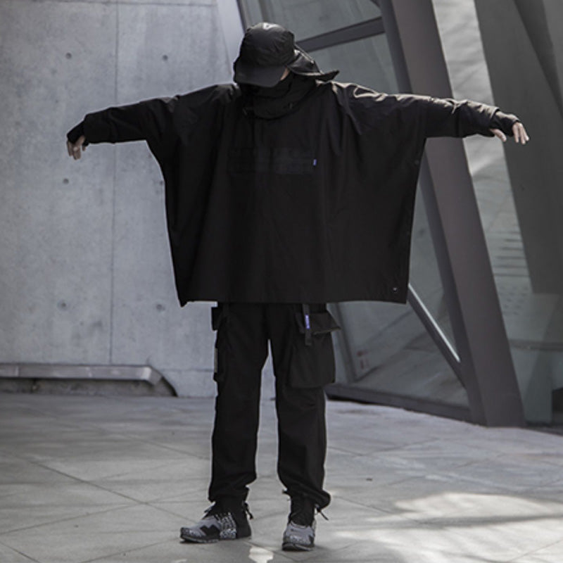Waterproof Punk Hooded Dark Cape Techwear Jacket
