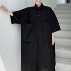Large Pocket Loose Mid Length Shirt