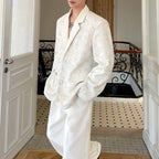 Double-layer 3D Embossed Lapel Suit Jacket