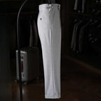 High-waisted Parisian Button Draped Suit Trousers