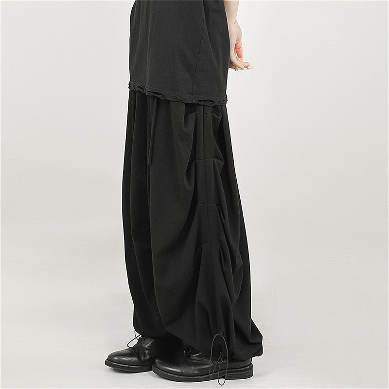 Japanese Style Pleated Casual Loose Long Wide-leg Pants