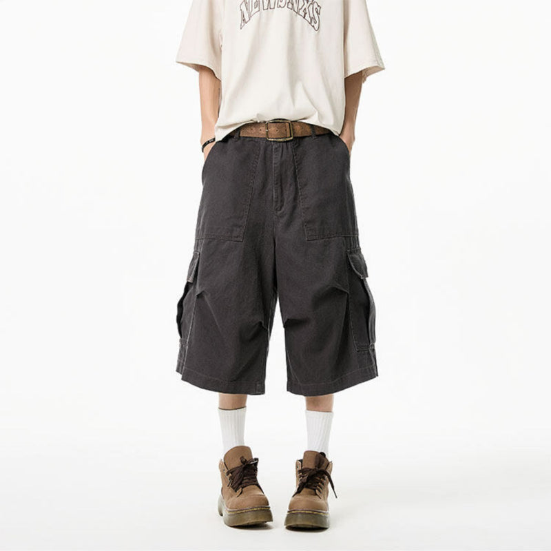 American Loose Straight Knee-length Casual Pants