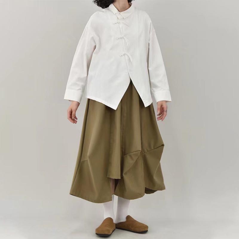 Buckle Sloping Irregular Polo Shirt