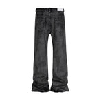 Glitter-coated Slim-fit Stacked Denim Flared Pants