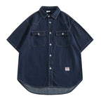 Denim Short-sleeved Loose Work Shirt