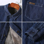 Plush Thick Denim Long Sleeve Shirt