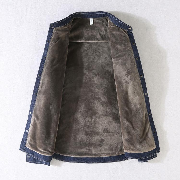 Plush Thick Denim Long Sleeve Shirt