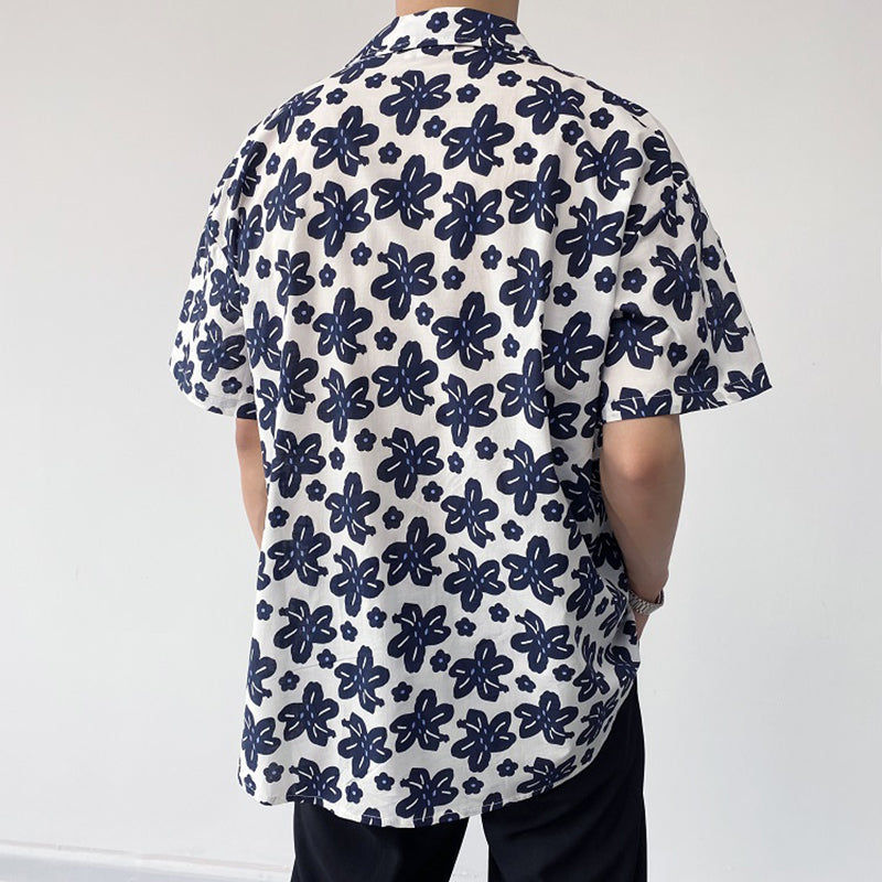 Simple Printed Loose Short-sleeved Shirt