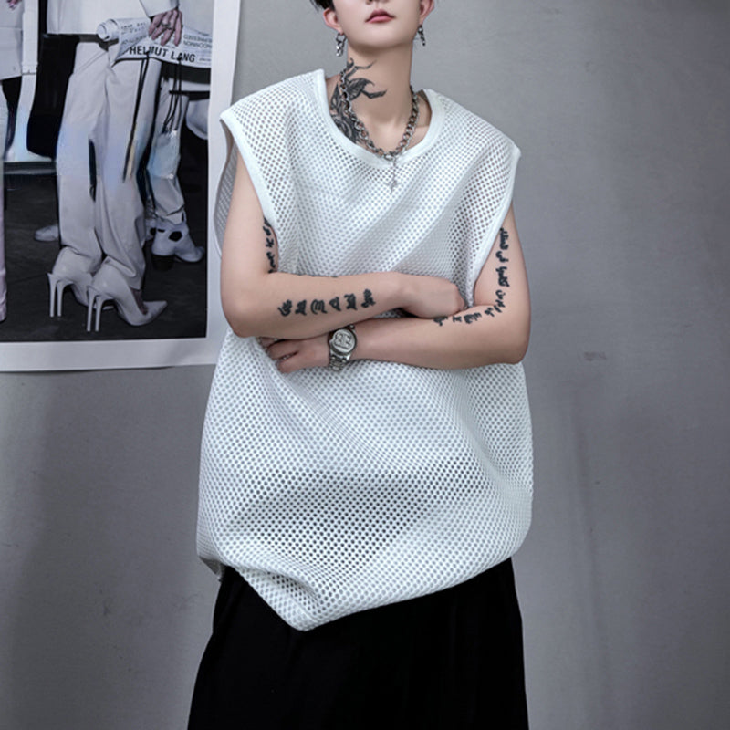 Hollow Round Neck Casual Vest