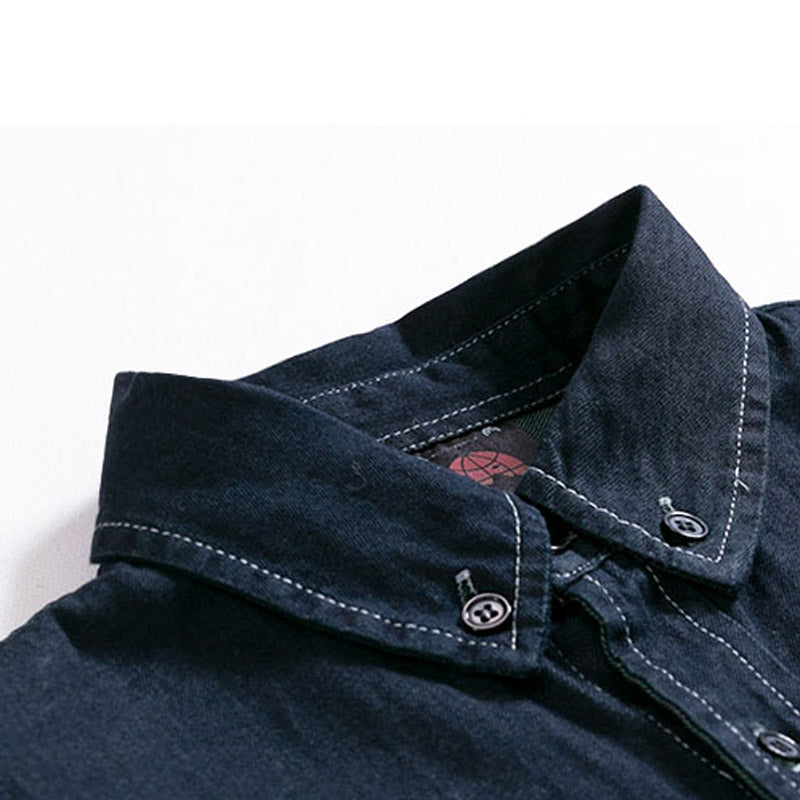 Retro Denim Long-sleeved Shirt