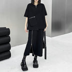 Black Zipper Two-piece Set