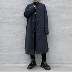 Loose Stand Collar Long Over Knee Windbreaker