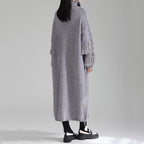 Autumn and Winter Thickened Turtleneck Fringed Knitted Dress