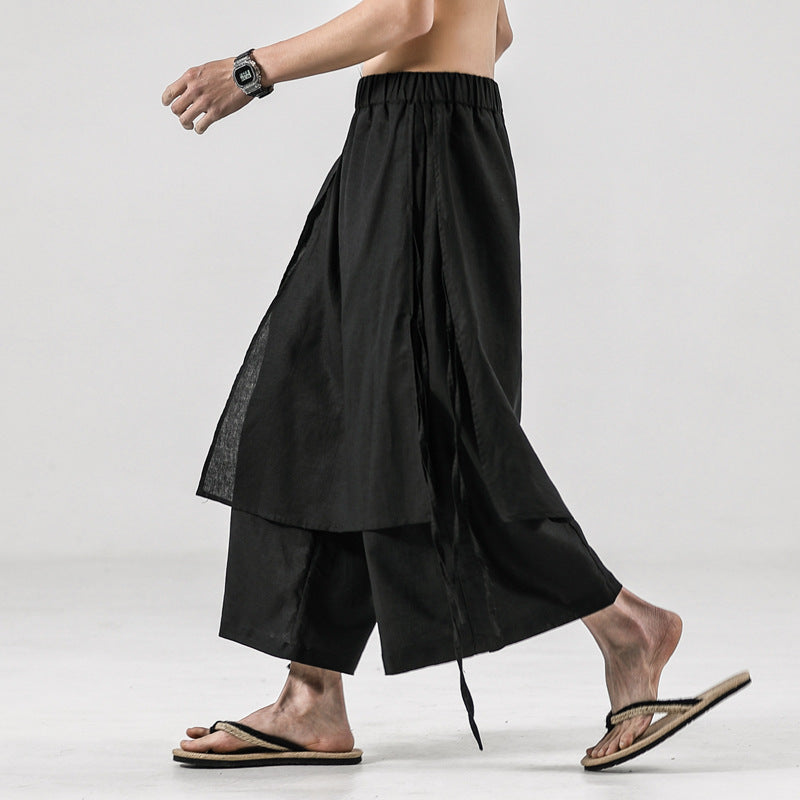 Japanese Linen Casual Hakama Pants