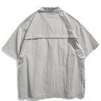 Japanese Retro Multi-pocket Patchwork Loose T-shirt