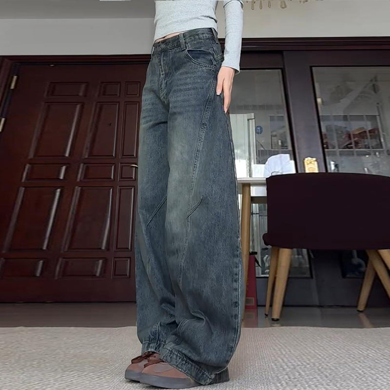 Wide-leg Retro Loose Slim Scimitar Pants