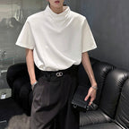 Loose Solid Color Padded Shoulder T-shirt