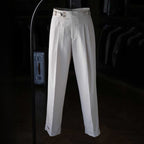 Italian Paris Buckle Loose Straight Business Suit Trousers
