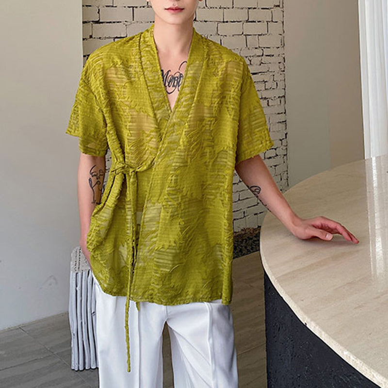 Hollow Floral Strap Vintage Shirt