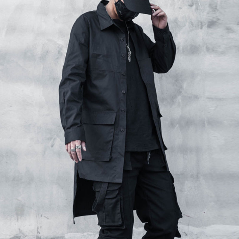 Mid-length Workwear Printed Shirt