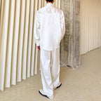 Rhinestone Striped Brocade Lapel Shirt