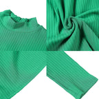 Half Turtleneck Slim Striped Long Sleeve Top