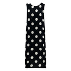 Backless Drawstring Polka Dot Dress