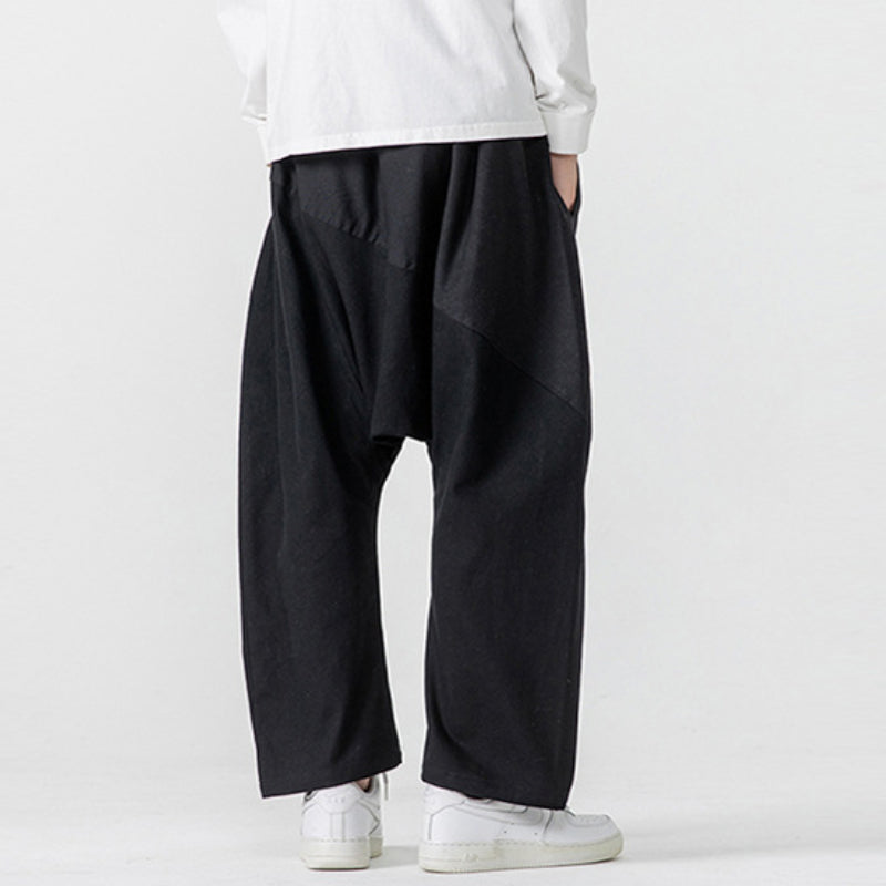 Retro Low Crotch Casual Loose Straight Wide Leg Pants