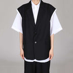 Casual Thin Sleeveless Suit Jacket Draped Loose Pants Two-piece Set