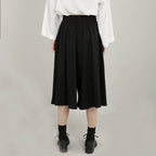 Casual Loose-fitting Wide-leg Cropped Trousers