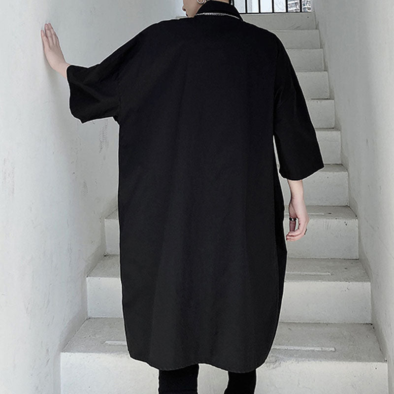 Large Pocket Loose Mid Length Shirt