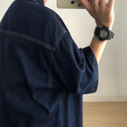 Denim Short-sleeved Loose Work Shirt