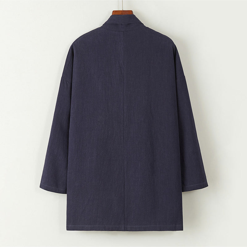Loose cardigan cotton and linen Coat