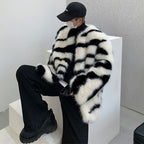 Zebra Print Plush Thick Coat