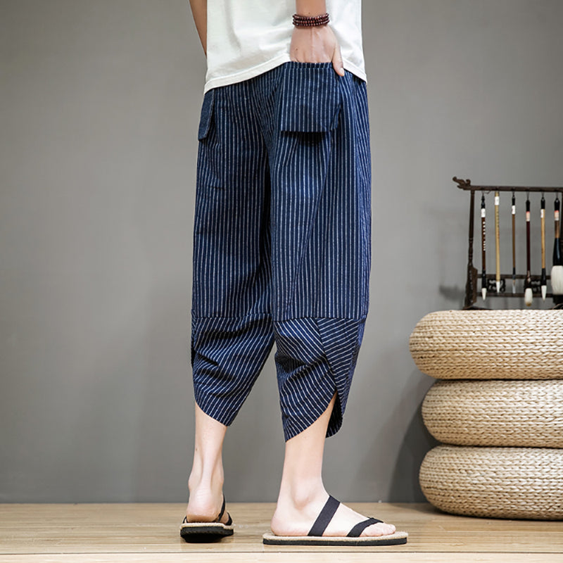 Striped Carrot Loose Wide-leg Casual Pants
