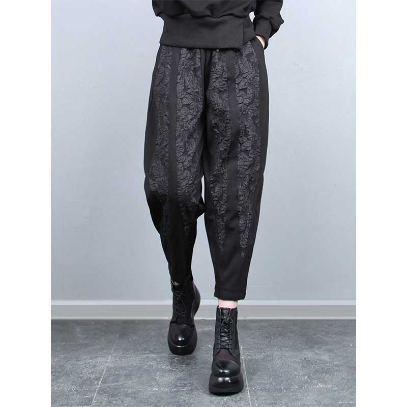 Vintage Jacquard Patchwork Cropped Trousers