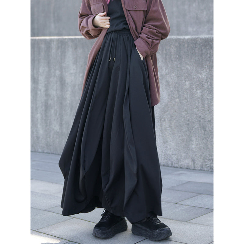 High Waisted Long Wide Leg Culottes