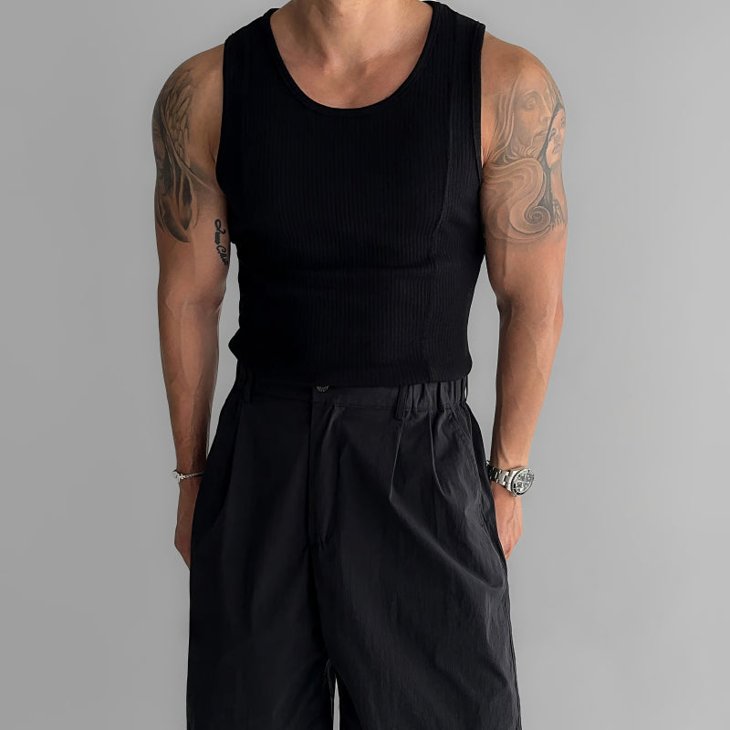 American Vertical Striped Slim Fit Knitted Vest
