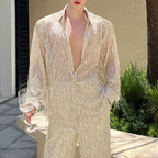 Stage Tassels Sequins Tops Pants Suits