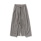 Vintage Striped Linen Thin Loose Wide Leg Culottes