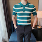 Wide Stripe Slim Fit Polo Shirt